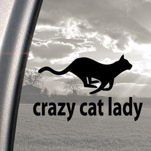 Crazy Cat Lady Black Decal Car Truck Bumper Window Sticker