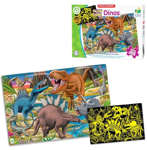 The Learning Journey 787533 Doubles Glow in The Dark Dino Puzzle