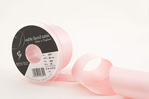 Berisfords Azalea Double Satin Ribbon, Pink, 50 mm