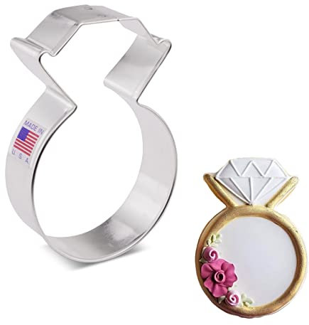 Diamond Engagement Ring Cookie Cutter 9.5 cm, Made in USA by Ann Clark