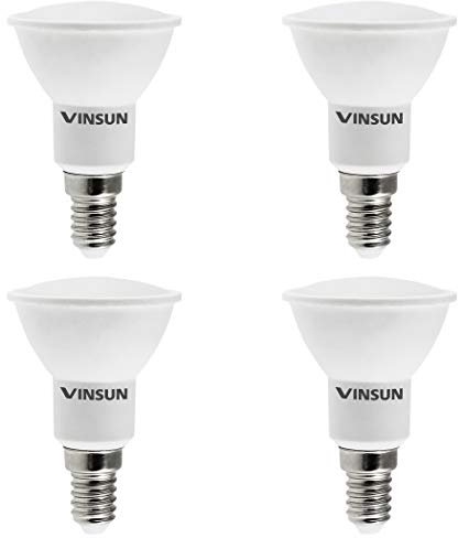 VINSUN® 4er Pack E14 LED Lampe 5W 400lm (Ersetzt 35W) [LED Leuchtmittel warmweiß 2900K, 110°, JDR Reflektor]