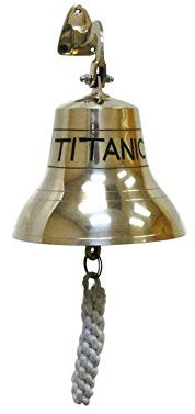 Nagina International Massivem Messing gravierte Halterung Bell Titanic - Nautical Decor