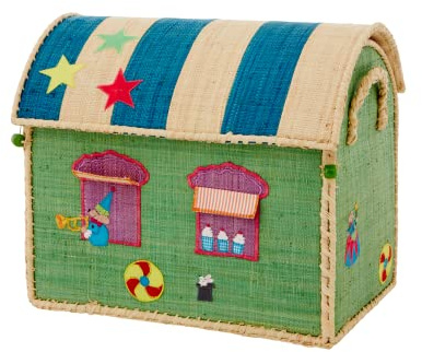 Klein Raffia Aufbewahrungshaus - Grün - Circus