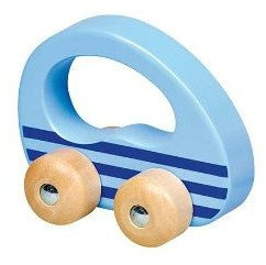 goki 55952 Greifauto Holzfahrzeug zum Rollen ab 6 Monate Holz (hellblau)