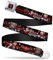Buckle-Down Herren Full Color Seatbelt Belt-Batman Arkham Knight Logo Harley Quinn Poses Diamonds/Bats/Kisses Black/Reds/White X-Large Webbing Grtel, Mehrfarbig, 4 cm Breit-81/132 cm Länge
