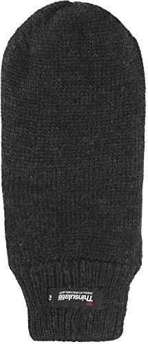Harrys-Collection Gestrickter Fäustling Thinsulate für Damen + Herren, Farben:dunkelgrau, Handschuhgröße:L