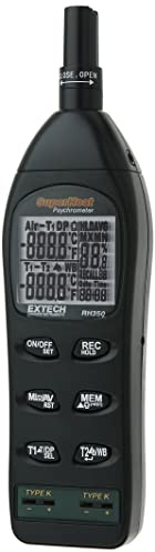 Extech Hygro-Thermometer/Psychrometer mit 2 externen Typ K Temperaturfühlern, 1 Stück, RH350