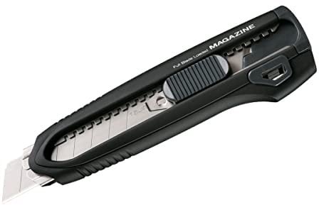 Tajima Cuttermesser (Cutter, Teppichmesser), 18mm Klingen, Auto-Blade-Lock – automatisches Nachladen – LCM500BK