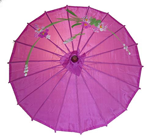 AAF Nommel ® Sonnenschirm 004, Dekoschirm aus Kunstfaser, Wasserfest in lila aus Bambus