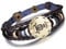 Infinite U Retro Punk Mens Womens 12 Constellation Zodiac Sign Bracelet Braided Leather Alloy Charm Bracelet Multilayer Wristband Bangle
