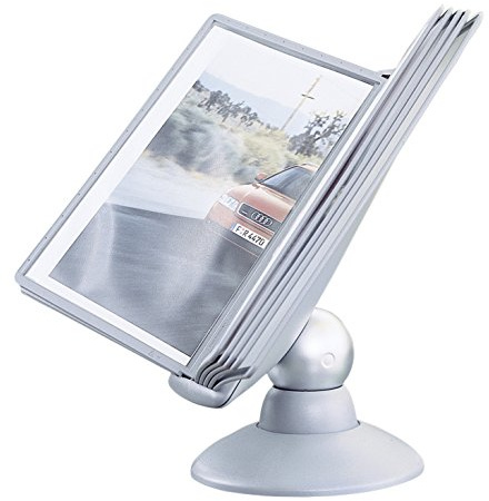 Durable Sherpa Motion Display Unit Rotating with 10 Panels 10 Tabs Titanium Ref 5587/37