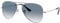 RAY-BAN RB 3025 AVIATOR SUNGLASSES (55 mm, 003/3F SILVER CRYSTAL WHITE/GRADIENT BLUE)