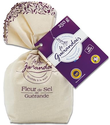 Le Guerandais Fleur de Sel Le Guerandais, 250 g | Unraffiniertes, keltisches Salz, Abschlusssalz, handgeerntet, Hydratation