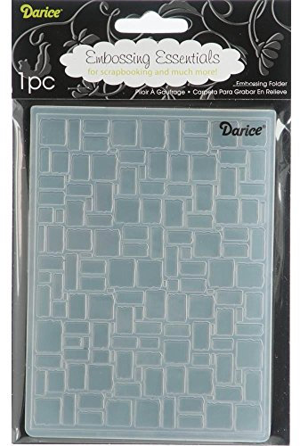 Darice 1217-59 Prägeschablone, Ziegelwandmuster, Plastik, transparent, 10,8 x 14,6 x 0,4 cm