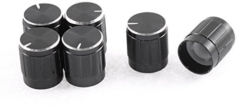 sourcingmap Lamp Dimmer Control Rotary Knob Cap 15 X 17mm 6Pcs Black