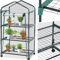 tectake® Invernadero Exterior en Acero con 3 Baldas de Rejilla y Protección UVA, Invernadero Terraza 69x49x133cm, Caseta Jardin Exterior con Ruedas y Cierre de Cremallera, Ideal para Huerto y Jardín