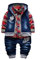 Yao Spring Autumn Baby Boys 3pcs Clothing Set Cotton Shirt Jeans Denim Vest(Red,9-12m)