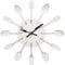 Timelike 3D Removable Modern Creative Cutlery Kitchen Spoon Fork Wall Clock Mirror Wall Decal Wall Sticker Room Home Decoration White 33CM