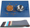 VIVAGLORY Dog Food Mat, Cat Dog Feeding Mat, Waterproof Non-Slip Food Grade Silicone Mat Placemat with Raised Edge, Anti-Messy Pet Bowl Mat for Food and Water, Navy Blue, L(60x40cm)
