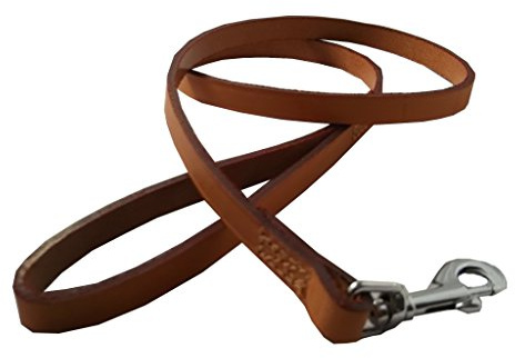 Ancol Heritage Leather Dog Lead - Tan Bridle Leather Durable Walking Accessory with Heavy Gauge Metal Fittings - 1m x 12mm Size 1-3