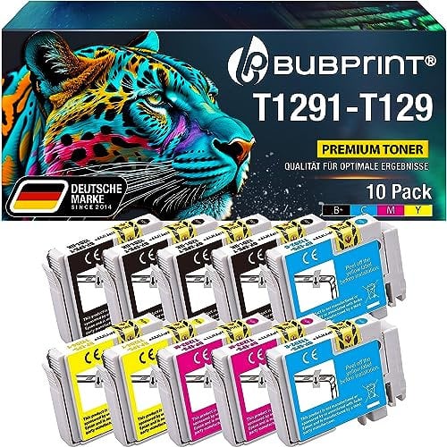 Bubprint 10 Druckerpatronen kompatibel als Ersatz für Epson T1291 T1292 T1293 T1294 für Stylus SX235W SX420W SX425W SX430W SX435W SX440W SX445W WF-3520DWF Office BX305F BX305FW Plus BX535WD