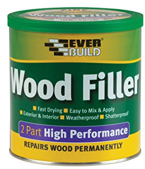 Everbuild 2-Part High Performance Wood Filler – Fast Drying – Weatherproof – Easy to Mix and Apply – Pine – 1.4kg