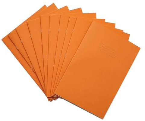 Rhino Lot de 10 cahiers d'exercice 64 pages à carreaux 7 mm Orange Format A4