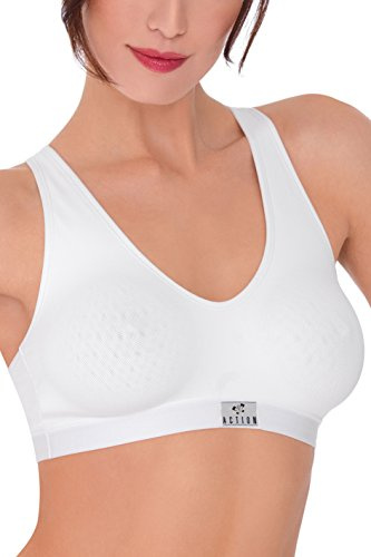 Action P1350 Reggiseno Sportivo Cotone Donna Brassiere Senza Ganci Schiena Tessuto Traspirante