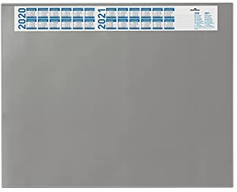Durable Schreibunterlage mit Jahreskalender, PVC, 650 x 520 mm, 2 mm, grau