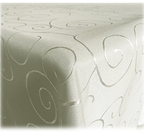 JEMIDI Tischdecke Ornamente Seidenglanz Edel Tisch Decke Tafeldecke 31 Größen und 7 Farben Campagner Rund 135cm