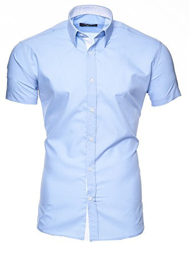 Kayhan Homme Chemise Manches Courtes, Florida Lightblue (M)