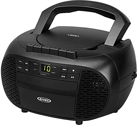 Jensen CD-550 - Registratore stereo portatile a cassetta compatto con radio AM/FM