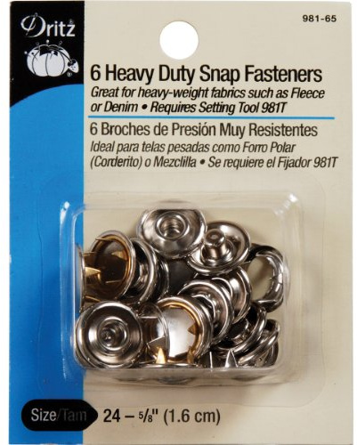 Dritz 981-65 Robuste Druckknöpfe, Nickel, Fleece, Size 24 (5/8-Inch), 6