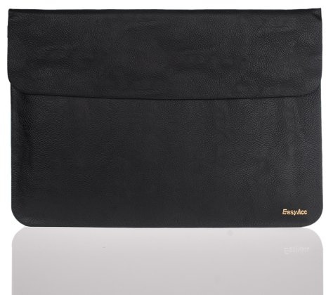 EasyAcc 13.3 inch Laptop Ultrabook Leather Sleeve Carrying Case Cover for Apple Macbook Pro Retina 13.3 zoll (Size: 13.3 inch, Color: Black) Size: 345 mm x 245 mm x 5 mm