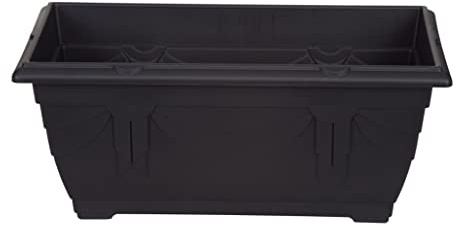Plant Trough Flowers Whitefurze 40cm Venetian Window Box Black Indoor + Outdoor