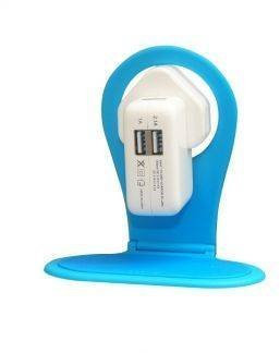 AAA PRODUCTS Mobile Phone Mains Charger Holder/Cradle - Works with Moibles, iPhone, iPod, MP3 / MP4 Player, GoPro, Action Cam, Portable Speaker (BLUE)