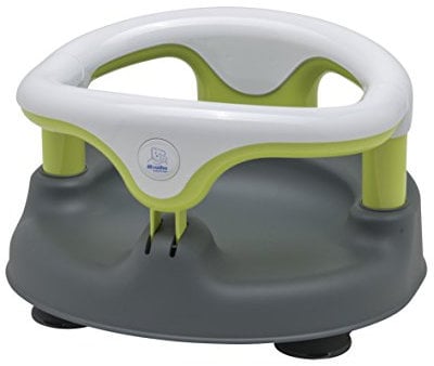 Rotho Babydesign Badewannensitz 3-farbig mit grauem Boden - Rutschfeste und hoher Sitzkomfort mit Kindersicherung - Sitzhilfe - Badesitz