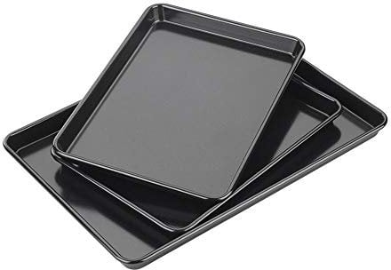 Tala Performance - Baking Tray Set of 3 - Professional Baking Trays for Oven Non Stick - Steel Oven Tray for Cooking & Roasting - 34.5 x 24.4cm Tray & 25 x 18cm Trays