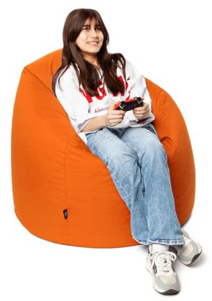PATCH HOME Patchhome Sitzsack Tropfenform - Orange für In & Outdoor XL 300 Liter - mit Styropor Füllung in 25 versch. Farben und 3 Größen