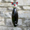 Gartenstecker Keramik Katze schwarz glänzend, 30 cm