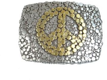VaModa Gürtelschließe 4,0 cm | Wechselschließe Gürtelschnalle Buckle 40mm | Modell Peace | Gürtelschließe für Wechselgürtel