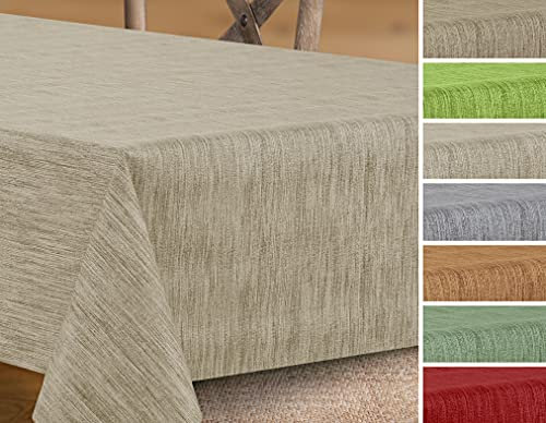 Wachstuchtischdecke rund oval eckig, Georginias Tischdecke abwischbar, Farbe und Größe wählbar (Eckig 240x140 cm Beige)