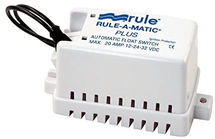 Rule 40A Rule-A-Matic Plus Bilge Pump Float Switch, 12, 24 or 32 Volt, Moisture Tight Seals, White, Small