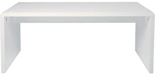 Kare Design Schreibtisch White Club, Weiß, Retro-Look, Computertisch, abgerundete Ecken, Modern, Stilvoll, Elegant, Wohnzimmer, Büro, 76x180x85 cm (H/B/T)