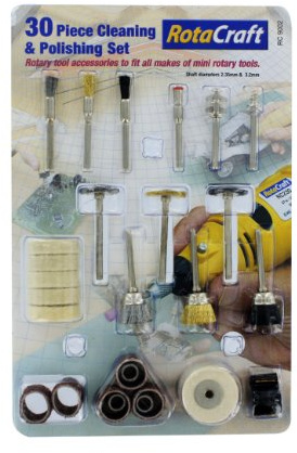 Rotacraft 30 Piece Cleaning & Polishing set,Grey