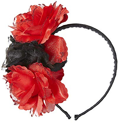 W WIDMANN MILANO Party Fashion - Haarreif mit schwarzen Rosen, Tag der Toten Accessoire, Halloween, Karneval