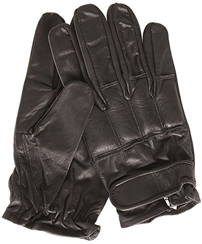 MFH 15615 Security Lederhandschuhe mit Quarzsand (Schwarz/S)