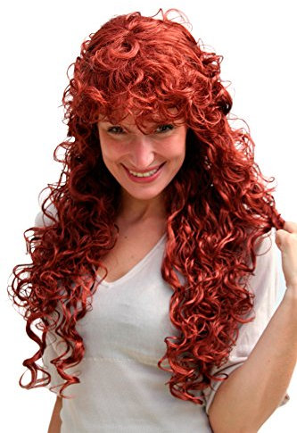 WIG ME UP - 9229-350 Perücke rot sehr lang gelocktes Haar