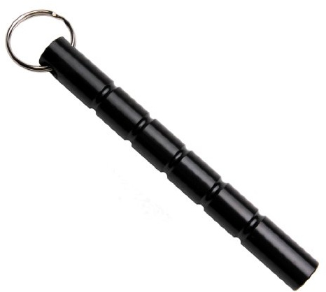 DEPICE Kubotan schwarz Aluminium Schlüsselanhänger, 14 cm