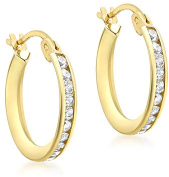 CARISSIMA Damen-Creolen 9 Karat (375) Gelbgold Cubic Zirkonia Hoop 1.58.4719